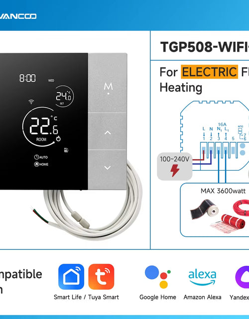 Load image into Gallery viewer, Wifi Thermostat Tuya Smart Home Thermoregulator for Boiler/Electric/Underfloor Heating Temperature Controller Alice Alexa Google
