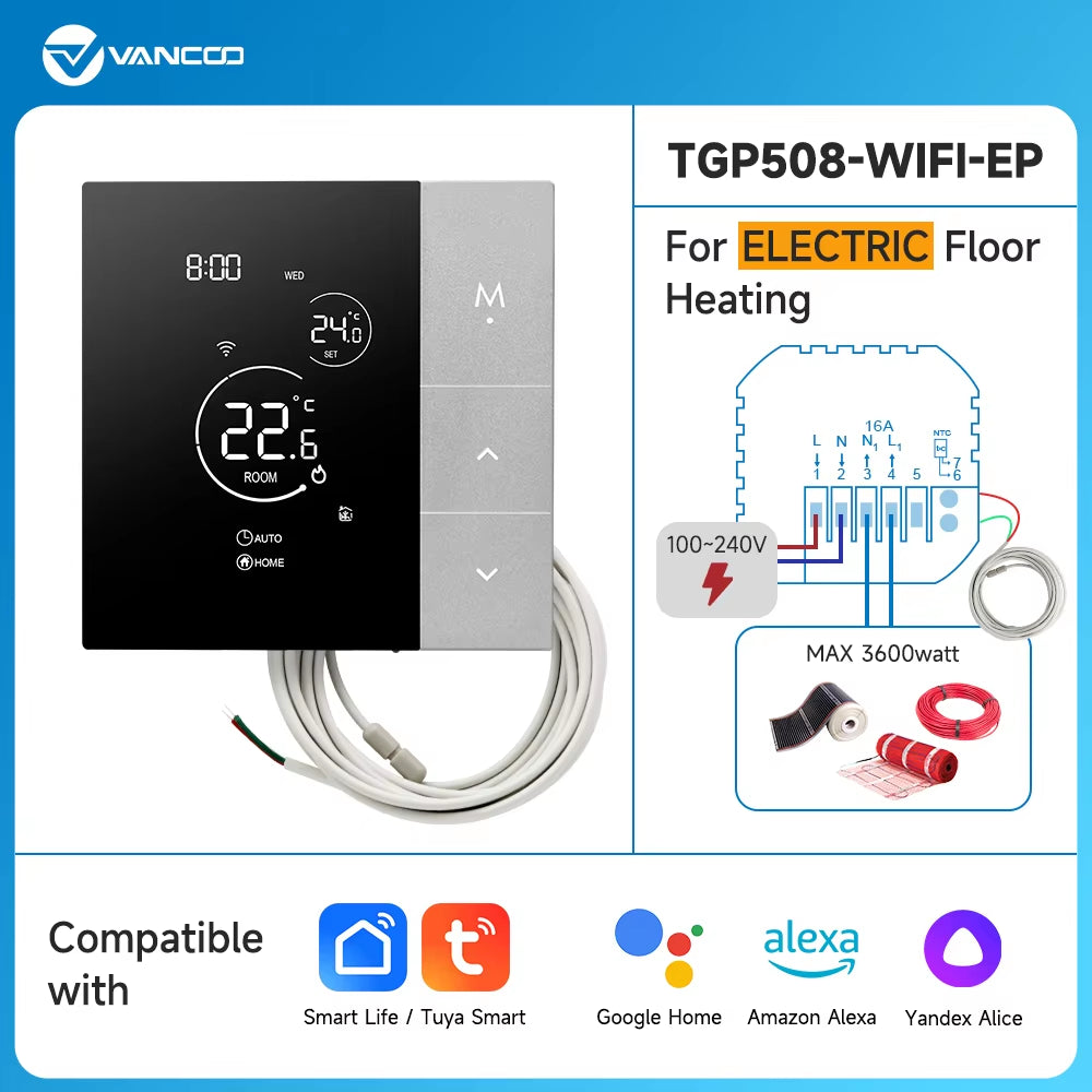 Wifi Thermostat Tuya Smart Home Thermoregulator for Boiler/Electric/Underfloor Heating Temperature Controller Alice Alexa Google