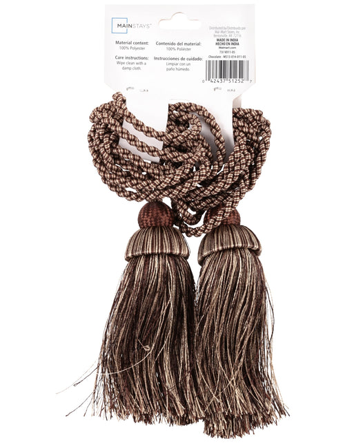 Load image into Gallery viewer, Polyester Rope Tassel Curtain Tieback Set, Chocolate, Set of 2
