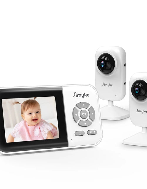 Load image into Gallery viewer, Upgrade Video Baby Monitor with 2 Cameras and Audio 2.8&quot; LCD Screen, Night Vision, APP, 2 Way Talk, 1200Ft Long Range, Feeding Clock, Temperature Detection, Portable Wireless Baby Cam Home Use
