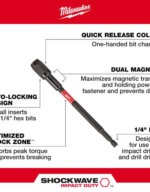 Load image into Gallery viewer, SHOCKWAVE Impact Duty 12 In. Magnetic Locking Bit Holder
