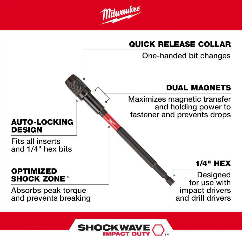 SHOCKWAVE Impact Duty 12 In. Magnetic Locking Bit Holder