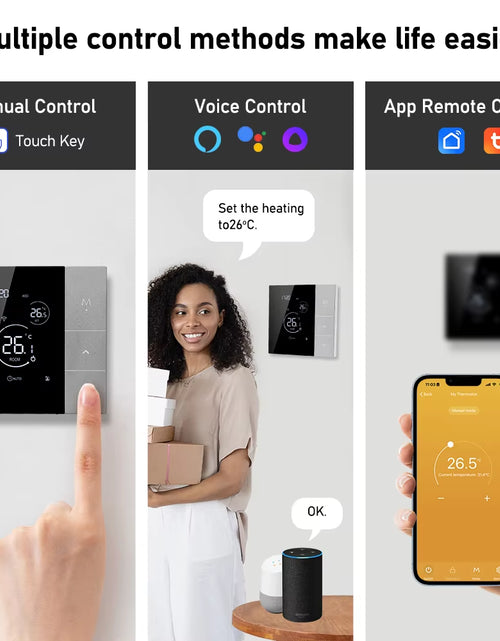 Load image into Gallery viewer, Wifi Thermostat Tuya Smart Home Thermoregulator for Boiler/Electric/Underfloor Heating Temperature Controller Alice Alexa Google
