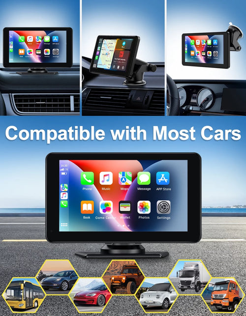 Load image into Gallery viewer, TOGUARD Portable 7 Inch Portable Wireless Car Stereo, Apple Carplay,1080P Backup Camera, Touchscreen GPS Navigation Car Video, Car Audio Receivers with Airplay, Android Auto, Bluetooth, FM, Siri
