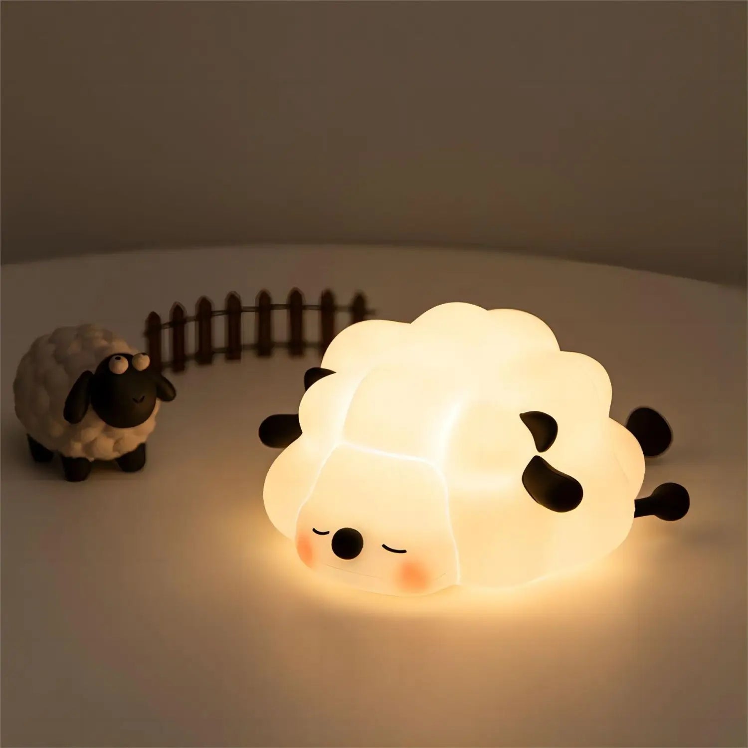 LED Night Lights Cute Sheep Panda Rabbit Silicone Lamp USB Rechargeable Timing Bedside Decor Kids Baby Nightlight Birthday Gift