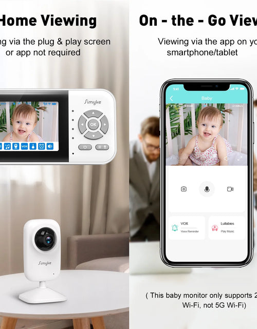 Load image into Gallery viewer, Upgrade Video Baby Monitor with 2 Cameras and Audio 2.8&quot; LCD Screen, Night Vision, APP, 2 Way Talk, 1200Ft Long Range, Feeding Clock, Temperature Detection, Portable Wireless Baby Cam Home Use
